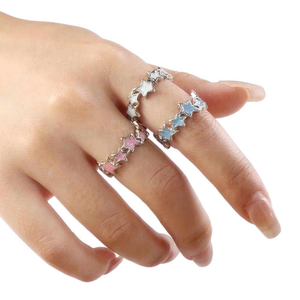 Korean Style Irregular Star Ring Geometric Finger Buckle Creative Y2K Open Ring  Friend