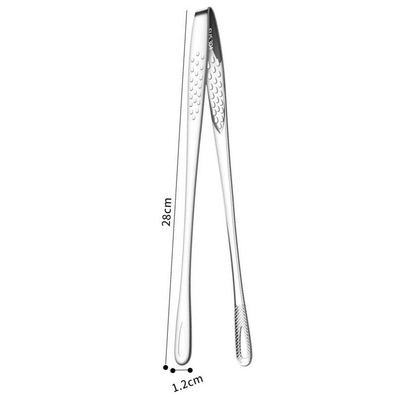 304 Stainless Steel Barbecue Food Tongs Long Handle Non-Slip Hollow Meat Salad Clip Kitchen Accessories