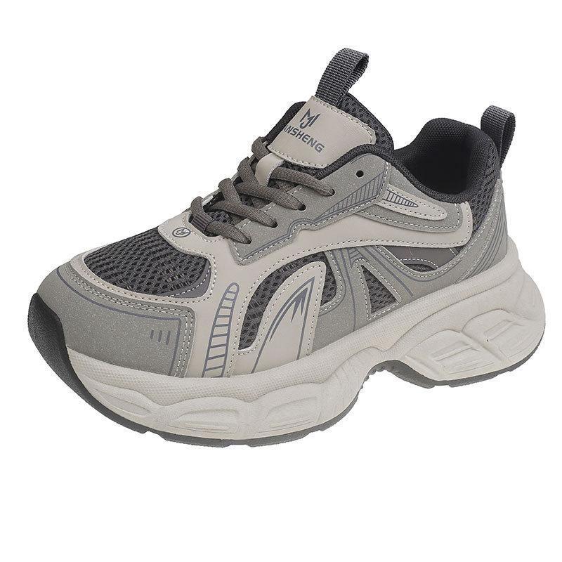 Casual sports women's shoes mesh super fire thin running shoes women's spring new thick-soled dad shoes
