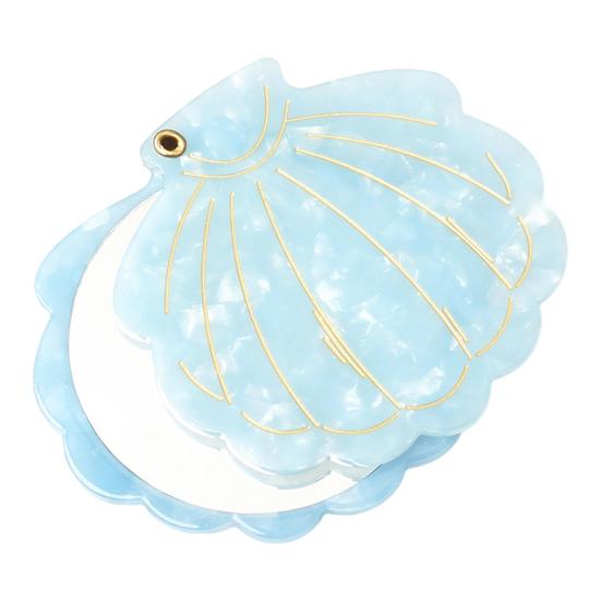 Muschelform Make-up Spiegel Tragbarer Reise Essigsäure Faltbarer Schminkspiegel Leichtgewichtiger Frauen Mädchen Handspiegel