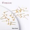 3/4MM 18K Gold Plated Pearl Post Earring Mounting Findings with Closed Ring For DIY Pearl Earring Jewelry Making Accessories