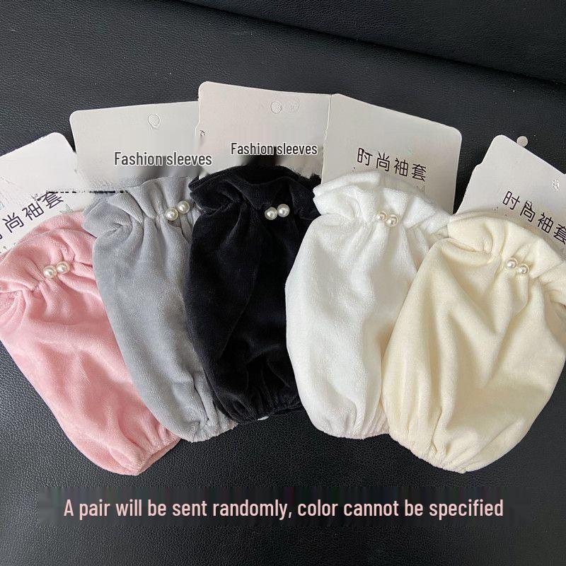 Women s Cotton Winter Anti-Stain Arm Sleeves for Students - Cute, Loose, Dirt-Resistant, Protective Short Sleeves.