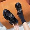 Platform Shoes Children's Super Fire Black Patent Leather Women's New Spring and Autumn British Style Small Leather Shoes