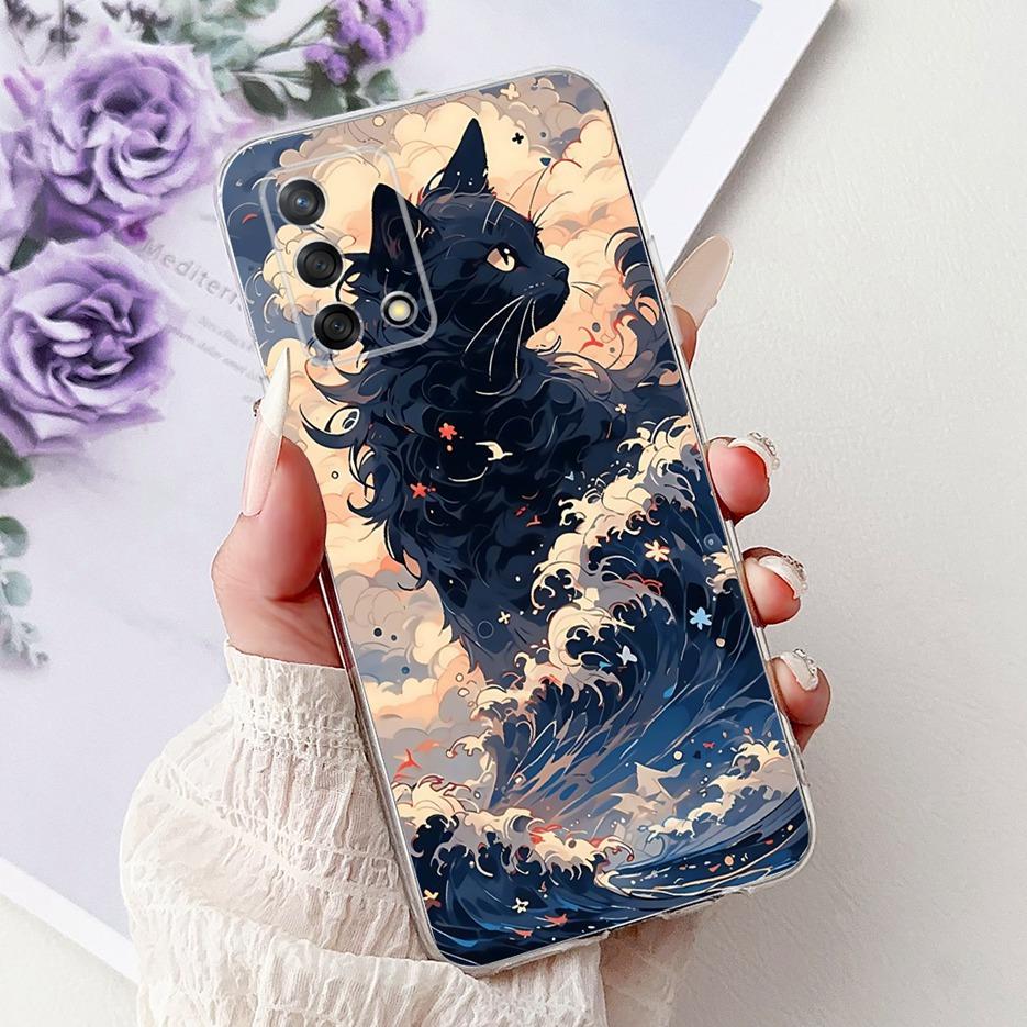 For Oppo A74 4G Case Reno 6 Lite CPH2365 Cute Cat Lion King Painted Cover Soft Slim Phone Case For Oppo A95 A 74 Reno6 Lite Bags