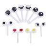 10Pcs wiederverwendbare Auge Mini Obst Gabel Zeichen Cartoon Kinder Essen Picks Wüste Zahnstocher