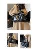 European & American Retro Solid Color PU Large Capacity Soft Leather Shoulder Tote