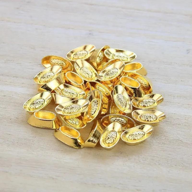 20pcs/set Solid Gold Ingot Metal Gold Small Ingot Ornaments Home Opening Decorations Offerings Supplies