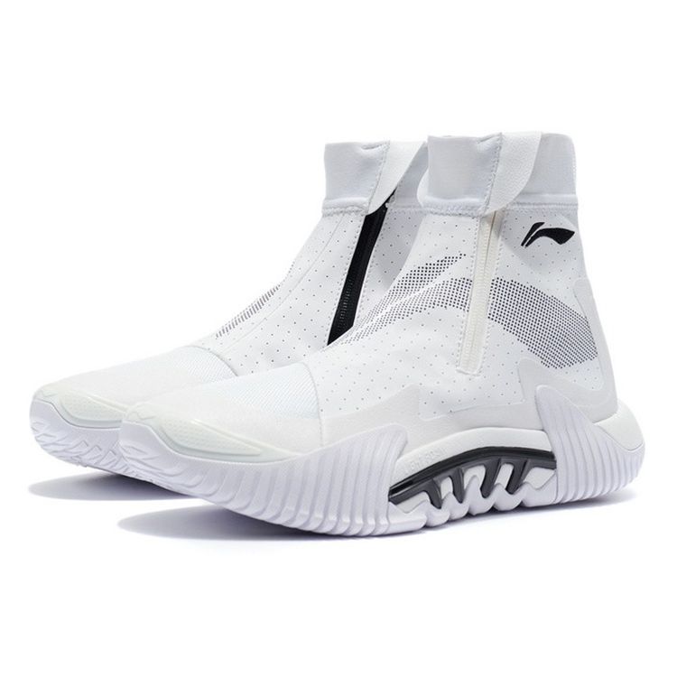 Li Ning Anti-5 High-Top Basketball Shoes Men Sneakers Standard-White ABFR009-3