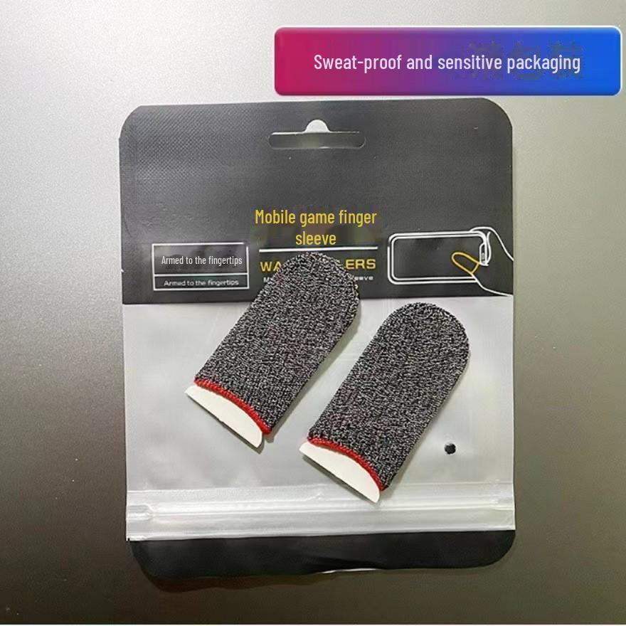 

Ультратонкие беспроводные игровые напальчники из серебряного волокна — двухкомпонентные, устойчивые к поту, для мобильных игр Silver fiber edge красный