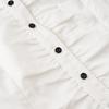 American Style Lapel Waist-Cinched Pleated Short-Sleeve Cardigan Shirt