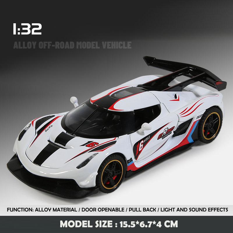 Diecast 1:32 Jesko Super Car Model Sound Light Children Boy Toy Vehicles Collective Miniature Voiture Birthday Gift