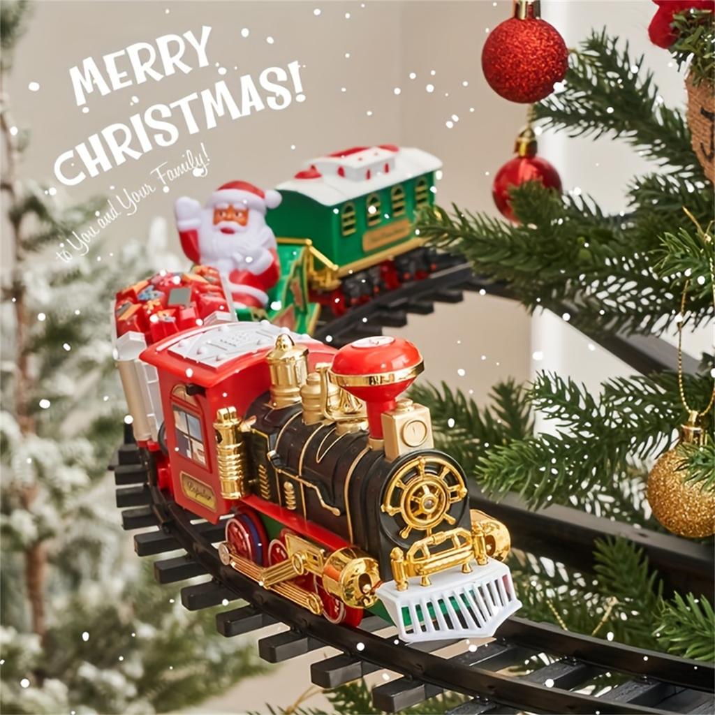 Christmas Gift Electric Train Toy, Christmas Tree Atmosphere Scene Decoration Which Can Be Suspended Halloween, Christmas Gift