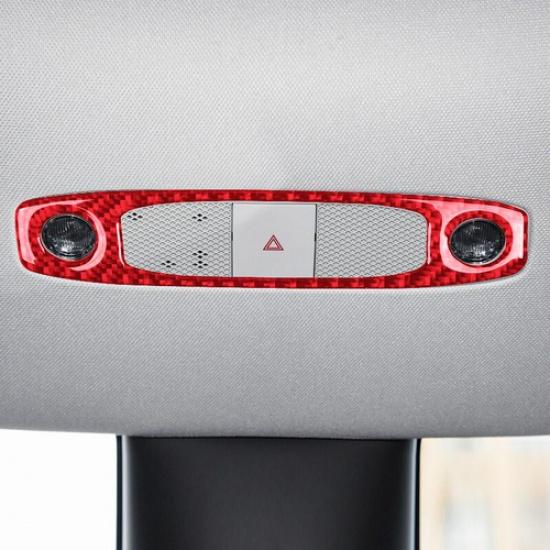 Luxury Red Carbon Fiber Car Roof Readling Light Decoration For Tesla Model 17-22