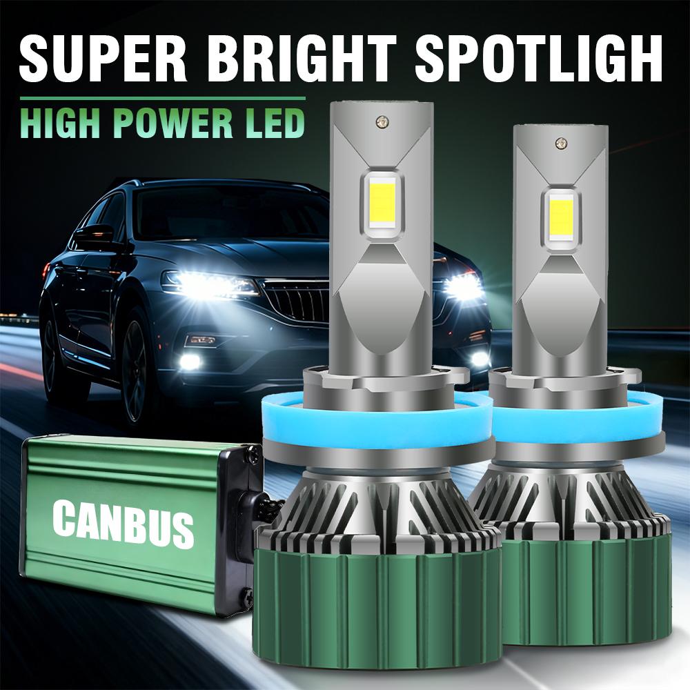 

H11 Canbus LED Headlight High Power Canbus Turbo Fan Lamp with External Drive 6000K Car Light DC12V H11