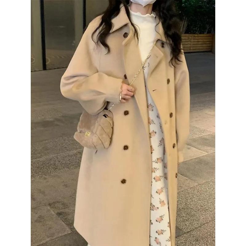 

Женское стеганое шерстяное пальто