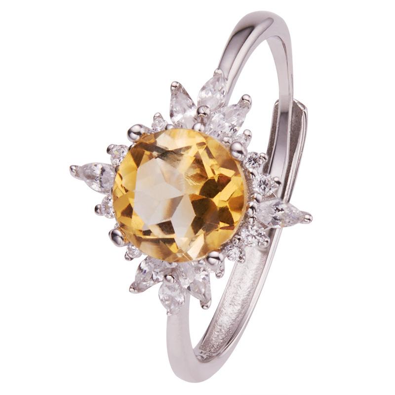 Natural Color Treasure Ring Women'S S925 Sterling Silver Inlaid Amethyst Topa Garnet New Source