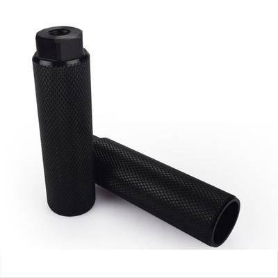 1 Pair Motorcycle Bike Alloy Foot Stunt Pegs Footrest Lever 3/8'' Axle Black