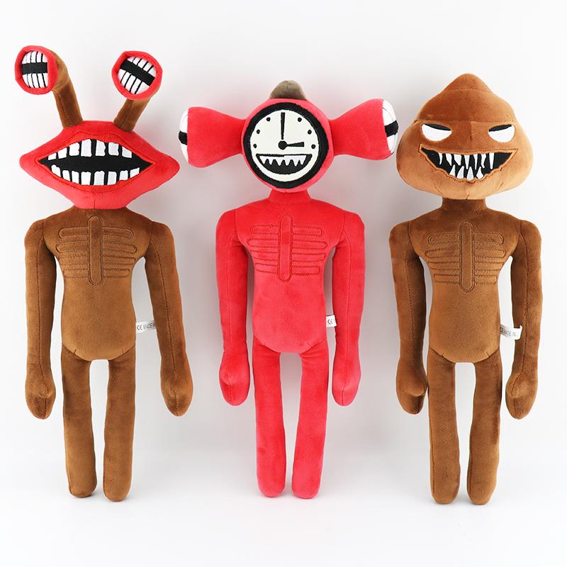 Horror Head Siren Plush Toy Big Mouth Clock Poop Monster Stuffed Doll Gifts Kid