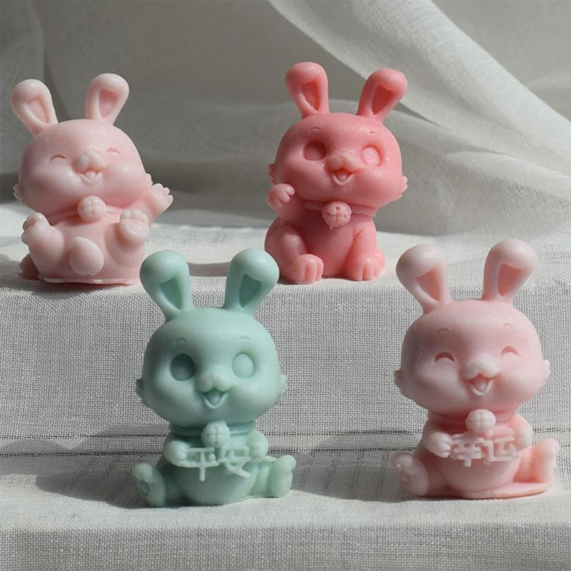Bunny Series Fondant Epoxy Molds Manual Candle Aromath Soap Molds for Decor