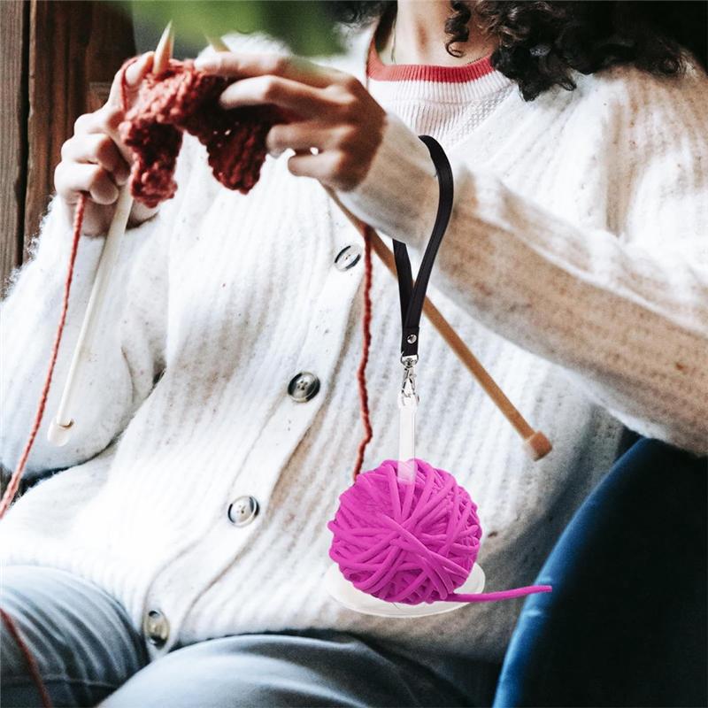 2025 Trend 1PCS Acrylic Wrist Yarn Holder With Leather Wrist Strap, Portable Yarn Ball Holder, Organizer For Knitting Supplies D