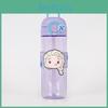 Water 560ml Plastic Bottle Cartoon Sealing Straw Lightweight Drinking