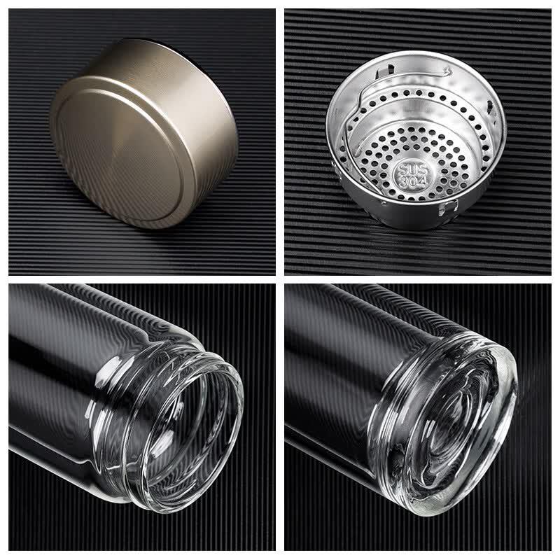High Borosilicate Double-Layer Glass Tea Infuser Cup