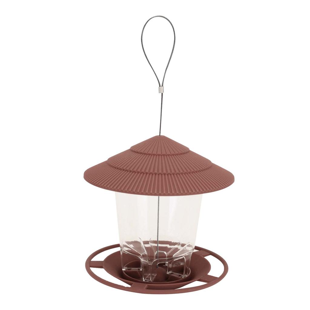 Bird Feeder Roof Hanging Bird Feeder Feeding Tool for Garden Yard Outdoor DecorationBrown