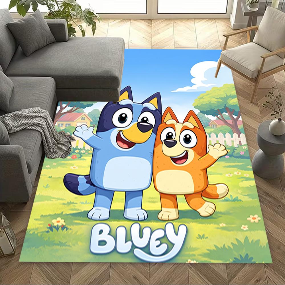 Bluey Friends Adventure Carpet Suitable for Living Rooms Outdoor Study Room Balcony Anti-slip Rug Office Home Decor Spiritual Gift