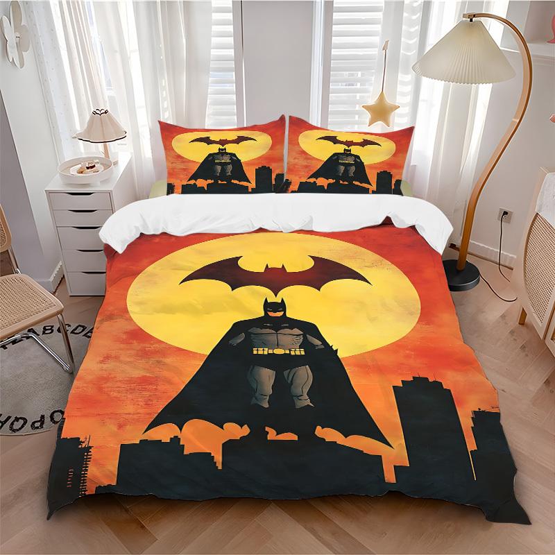 

3pcs Batman Gotham Bedding Set, Soft Polyester Duvet Cover and Pillowcases Machine Washable Seasons all suitable & Guest Room Decor263 135x200cm