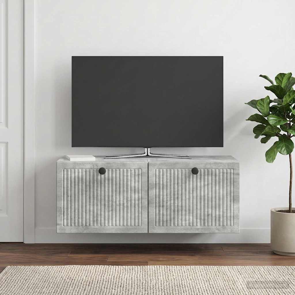 Wall Mounted TV Cabinet Concrete Grey 78.5 x 31 x 30 cm