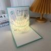 3D Musical Birthday Cake Card Pop Up Colourful Light with Envelope for Kids Baby Shower Wife Birthday Party Greet Cards DropShip