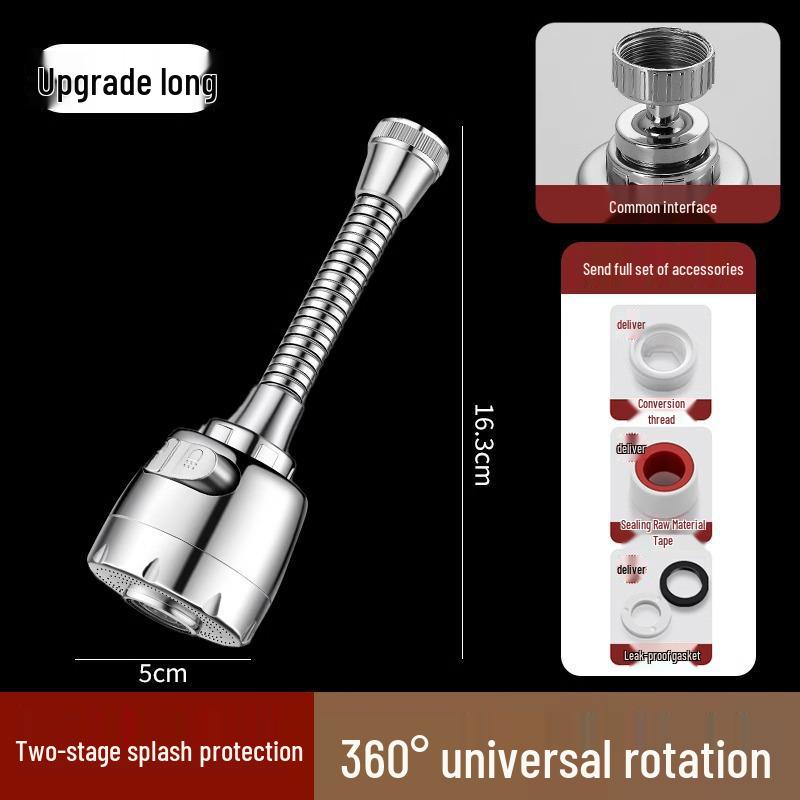 Universal Anti-Splash Kitchen Faucet Extender with External Shower Head