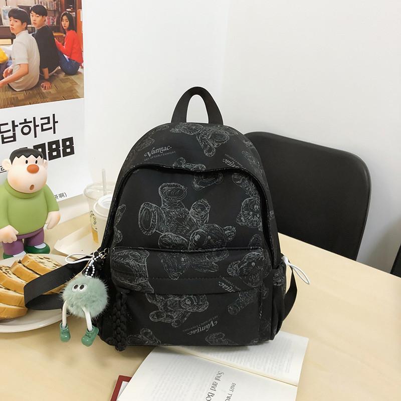 New Arrival Bear Pattern Dual Shoulder Bag Spacious And Versatile Bookbag For Travel Cartoon Anime Design Breathable Air Cushion Straps