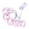 10 LEDs Heart Shape String Light 1.65m 5.41ft Battery Operated Fairy Lights Warm White String Lights for Bedroom Party
