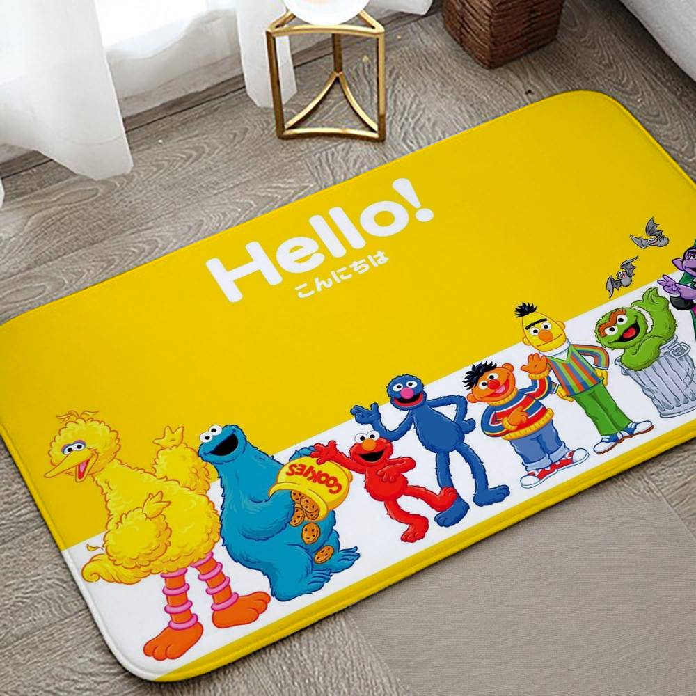 Cookies-ELMO-Sesame Street Carpet Bathroom Anti-slip Mat Home Decoration Mat Entrance Door Mat Scratch-resistant Door Mat