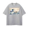 The Great Wave of Kanagawa Lmage Chicken Joe Funny Meme Picture T Shirt Surfs Up T Shirts Men Women Oversized TShirt Streetwear
