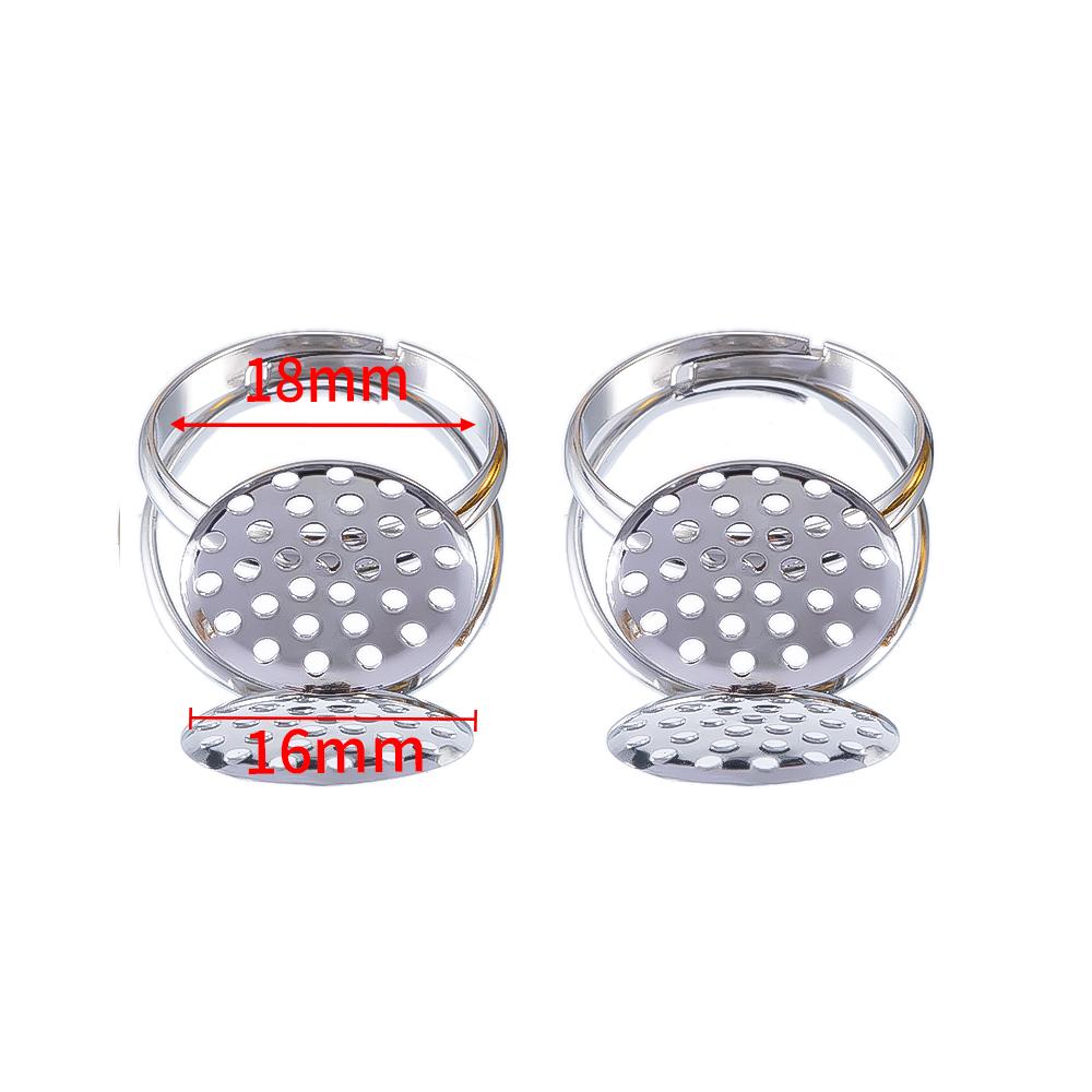 5pcs 10pcs Stainless Steel Ring Base Adjustable Tray Cabochon Settings Blank Bezel Rings Embryos 12mm to 20mm for Jewelry Making