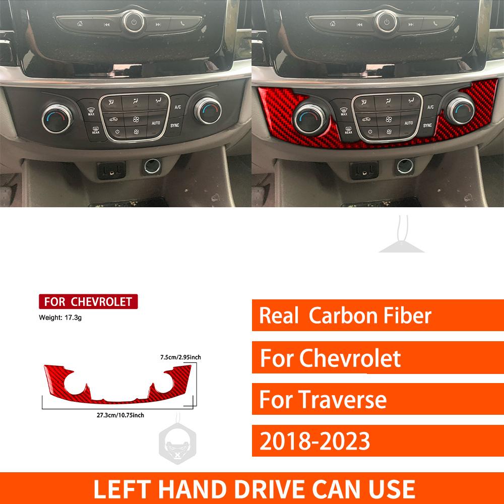For Chevrolet Traverse RS LT 2018- Carbon Fiber Sticker Central Air Conditioning Control Panel Car Accessories Decorative