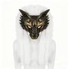 Maschera da Lupo Pelliccia Sintetica Vikinga Volpi Maschera Copricapo Animale Peloso Costumi Cosplay da Lupo per Festa in Costume