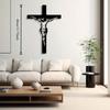 Modern Minimalist Jesus Cross Iron Wall Art, Christian Home Decor for Living Room Bedroom