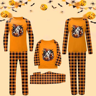 Halloween-Druck Familien-Passform Langarm-Eltern-Kind-Anzug Hausanzug Anzug Herbst