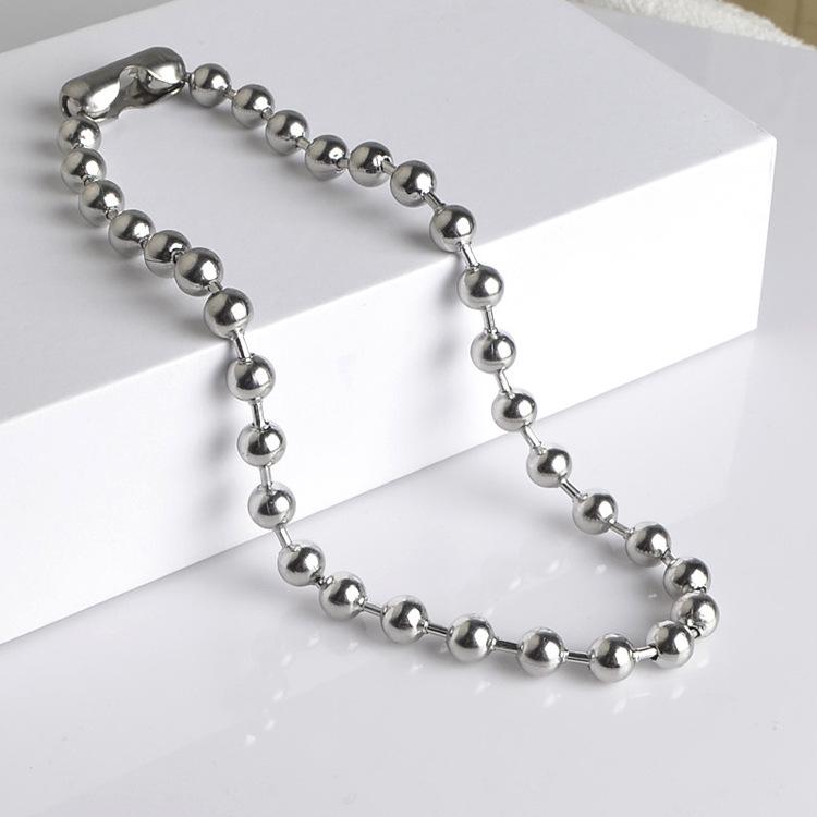 Trendy Stainless Steel Bead Chain Necklace & Bracelet Jewelry Accessories