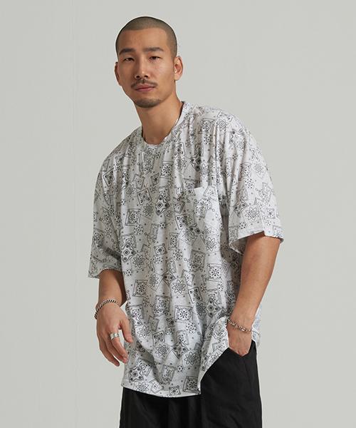 Tener [Unisex] Oversized Paisley Gailupa Short Sleeve T-Shirt White White/2