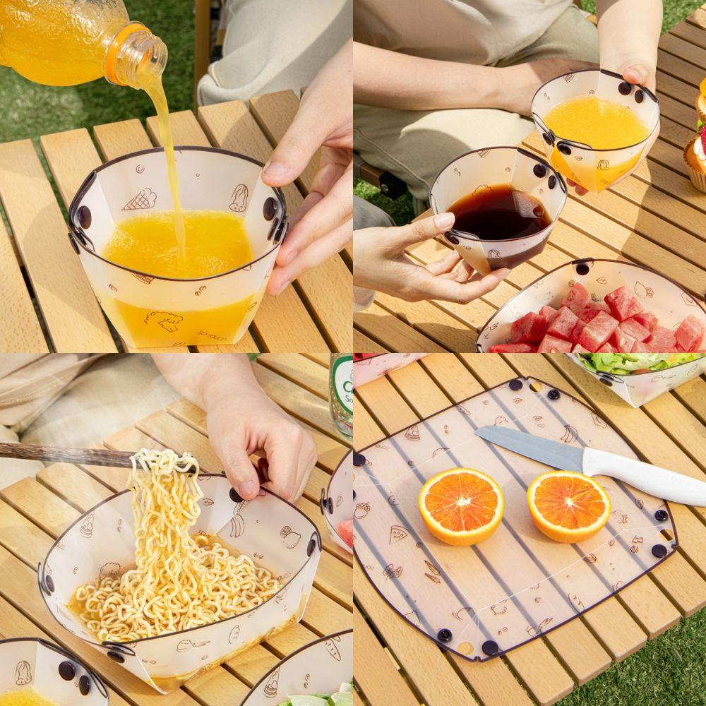 Foldable Bowl Plate Cup Set Lightweight Travel Dishware New Folding Tableware  Outdoor Accessories