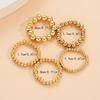 Exaggerated CCB Beaded Multi-Layer Rings for Women Minimalist Elastic Rope Finger Ring Set Stackable Dainty Zircon Gift