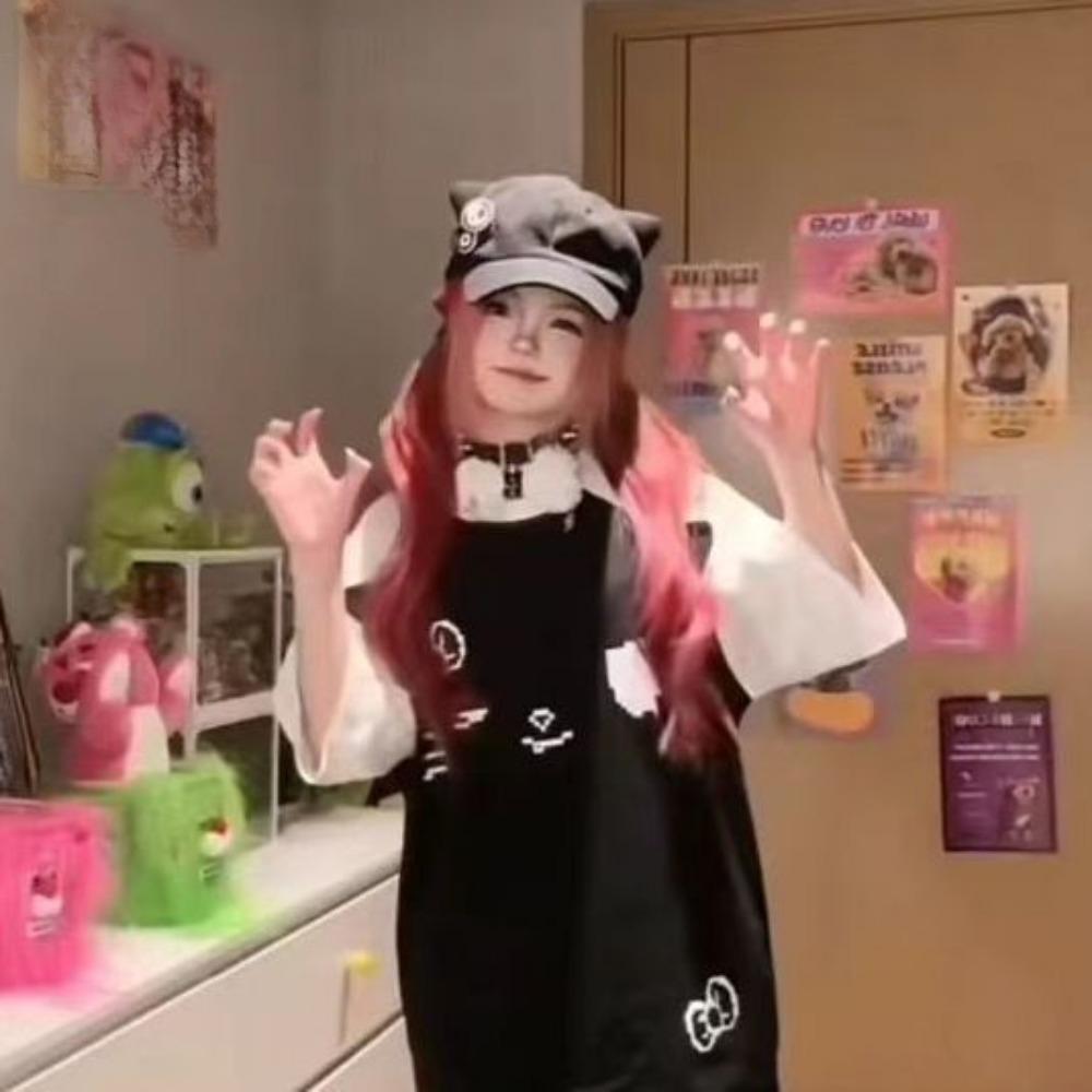 Y2k Aesthetic Contrast Color T-shirt Harajuku Vintage Skull Tops Women Kawaii Print Casual Loose Fairy Grunge Streetwear Tops