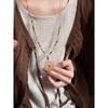 Ethnic Style Pearl Flower Pendant Necklace New Chinese Niche Versatile Collarbone Chain Retro Fashion Temperament Necklace Women