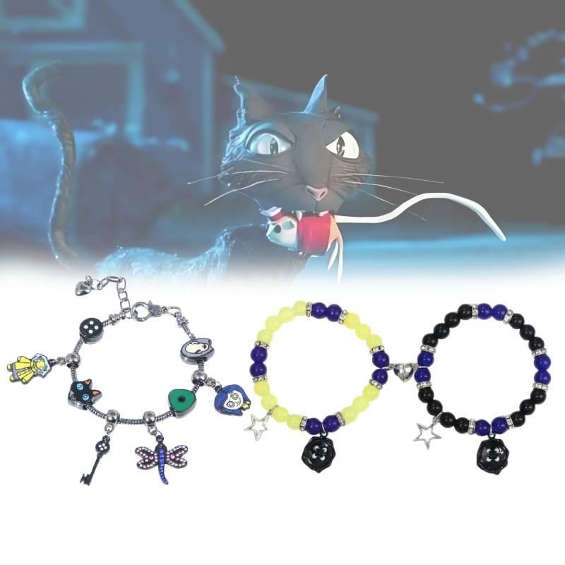 The Secret Coraline Door Bracelet Cute Cartoon Button Dragonfly Girl Accessory