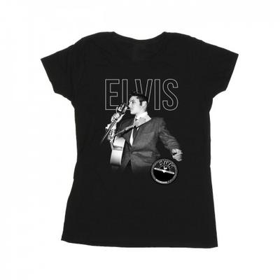 Damen-/Damen-T-Shirt aus Baumwolle mit Logo-Portrait