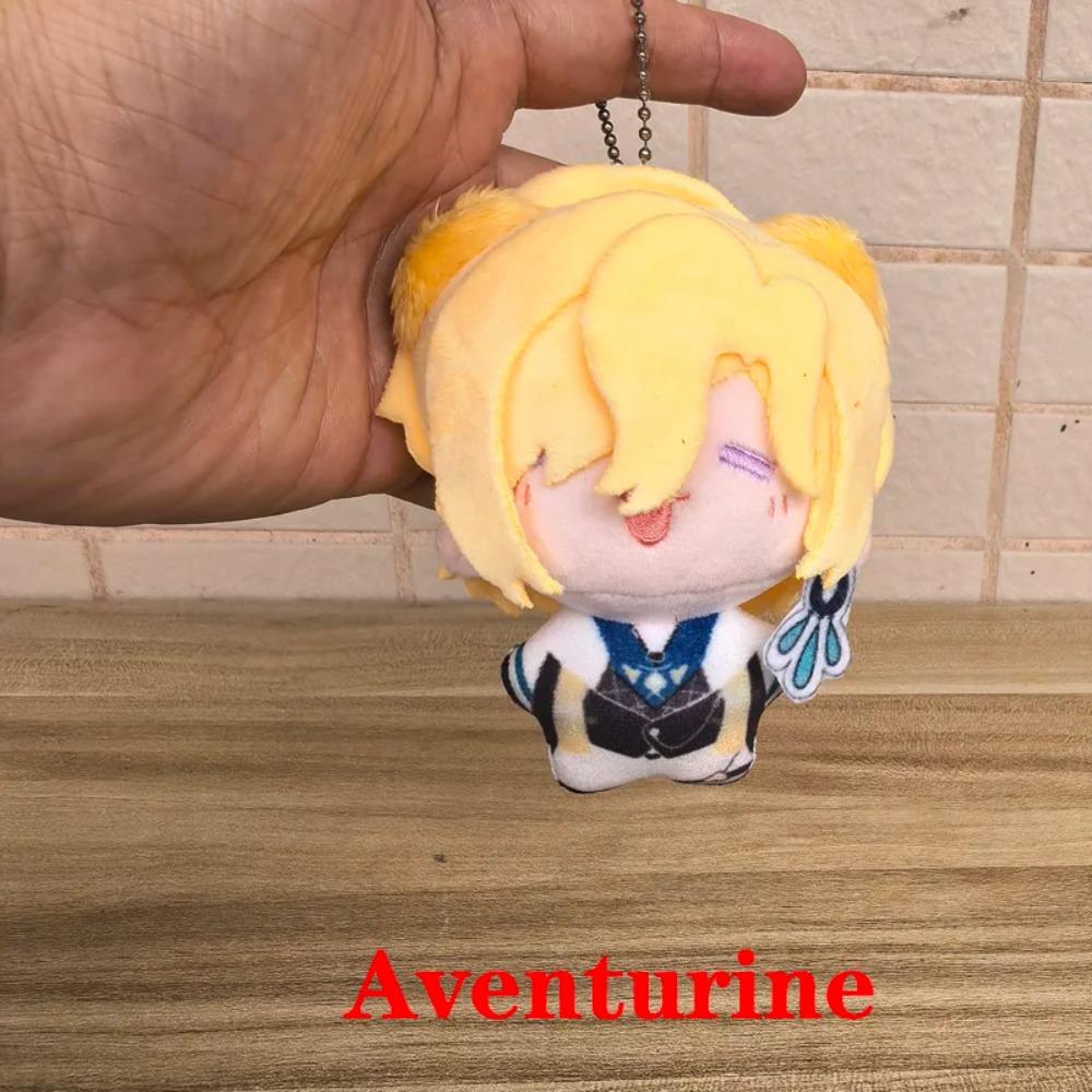 10cm Big Head Cute Honkai Star Rail Smile Aventurine and Blade Cartoon Plush Toys Anime Game Character Plushie Doll Bag Keychain